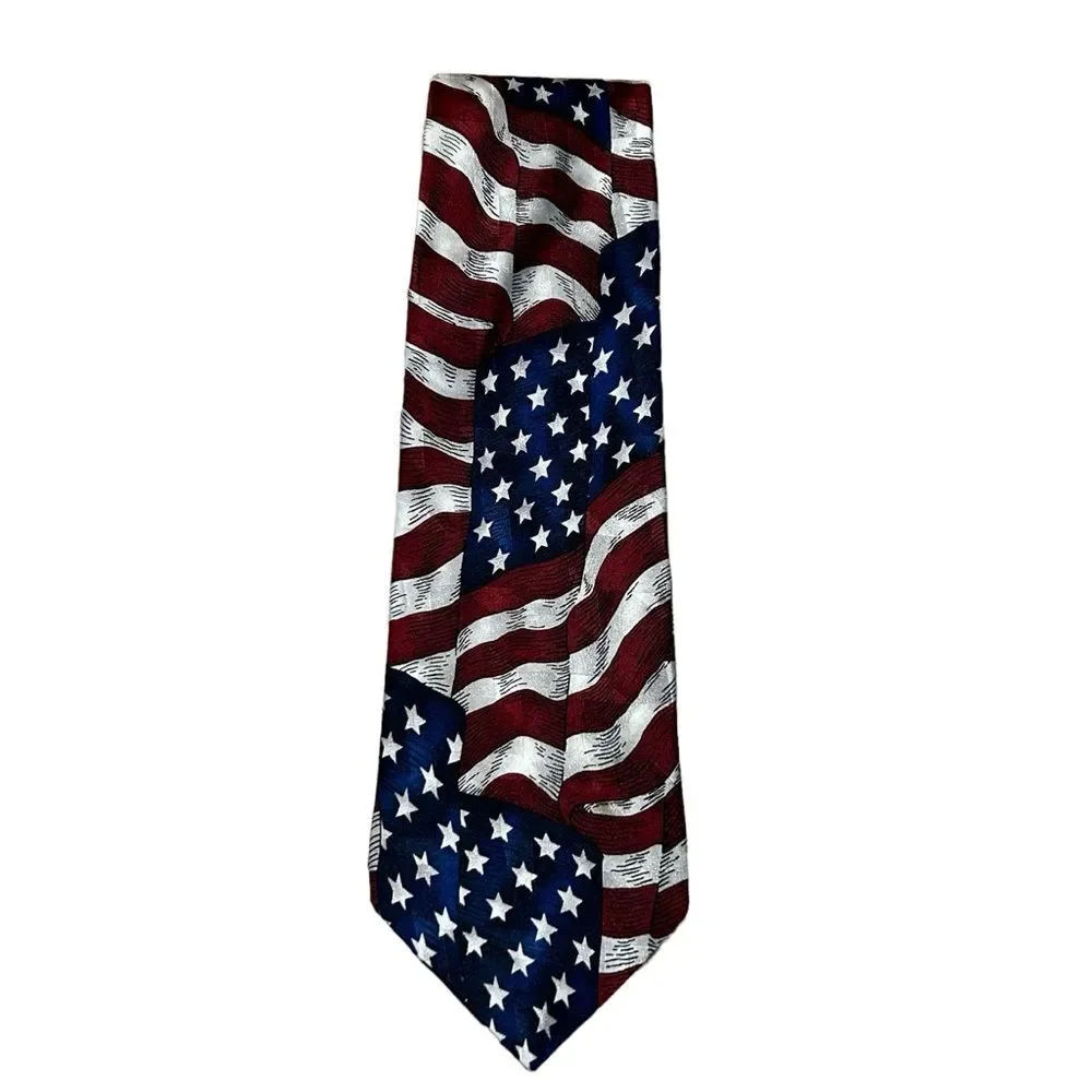 Hallmark Celebrations American Flag Silk Tie